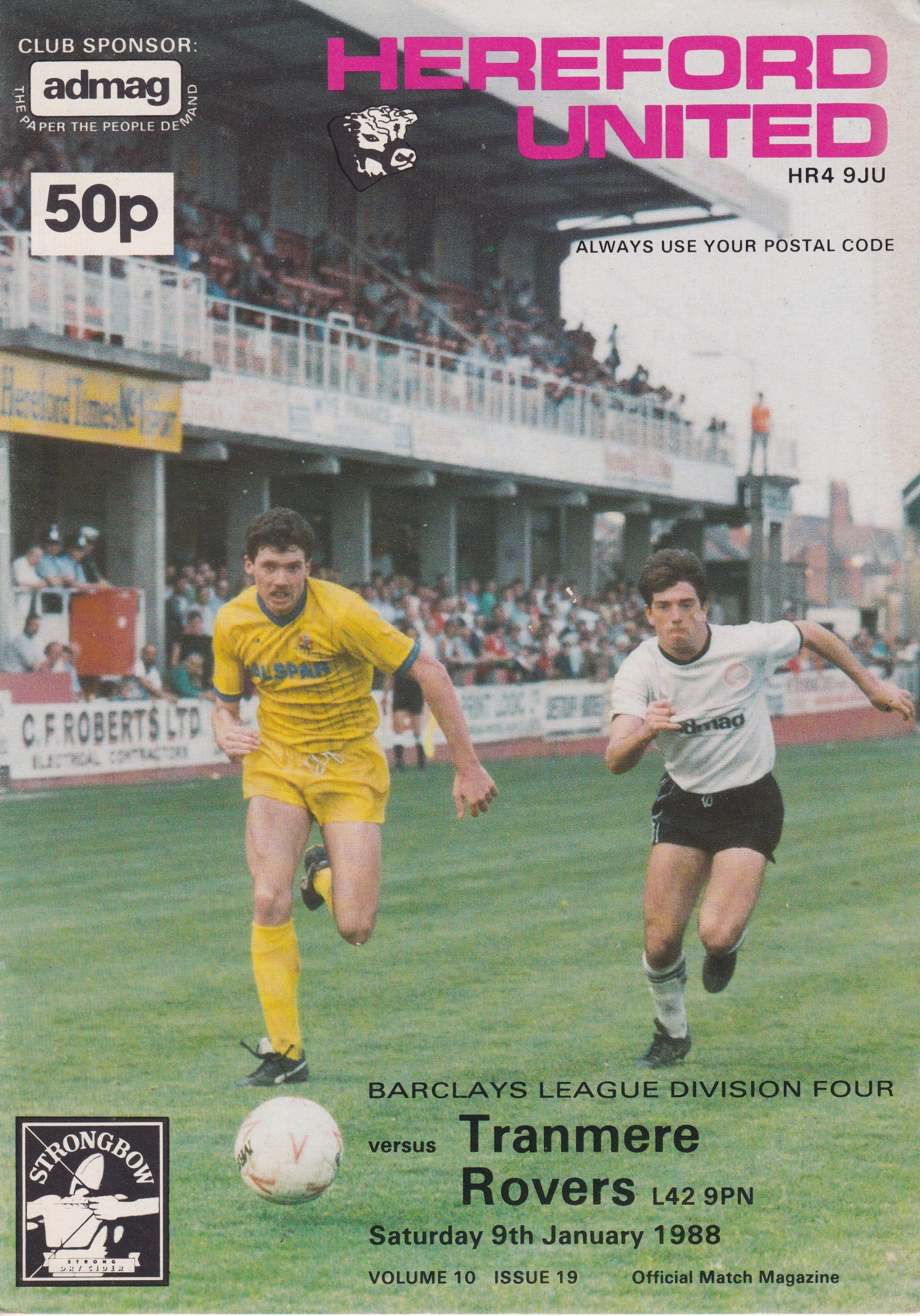 Hereford United v Tranmere Rovers match programme
